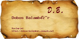 Dobos Balambér névjegykártya